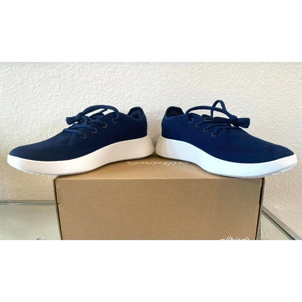 Allbirds Tree Runner Go Running Shoes Mens 13.5 Navy Blue White Retail Box